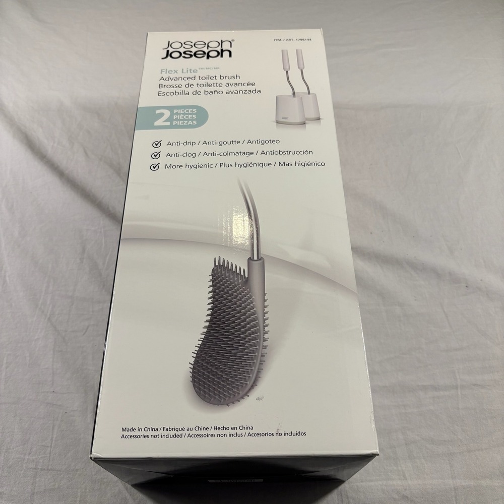 Joseph Joseph Flex Lite Advanced Toilet Brush Set White Open Box